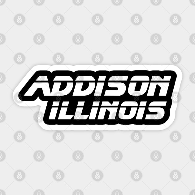 Addison Illinois Retro Sticker by CityTeeDesigns